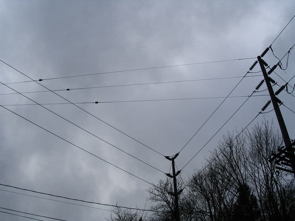 Telephone wires and stormclouds