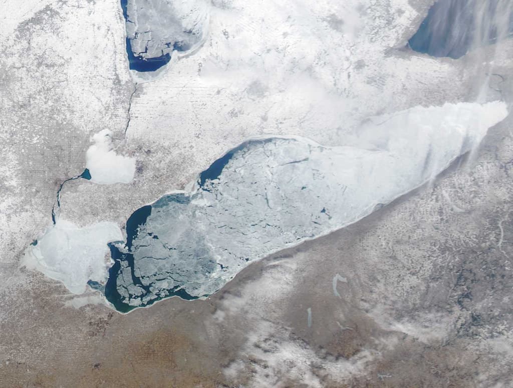MODIS Satellite Image Lake Erie Ice Cover