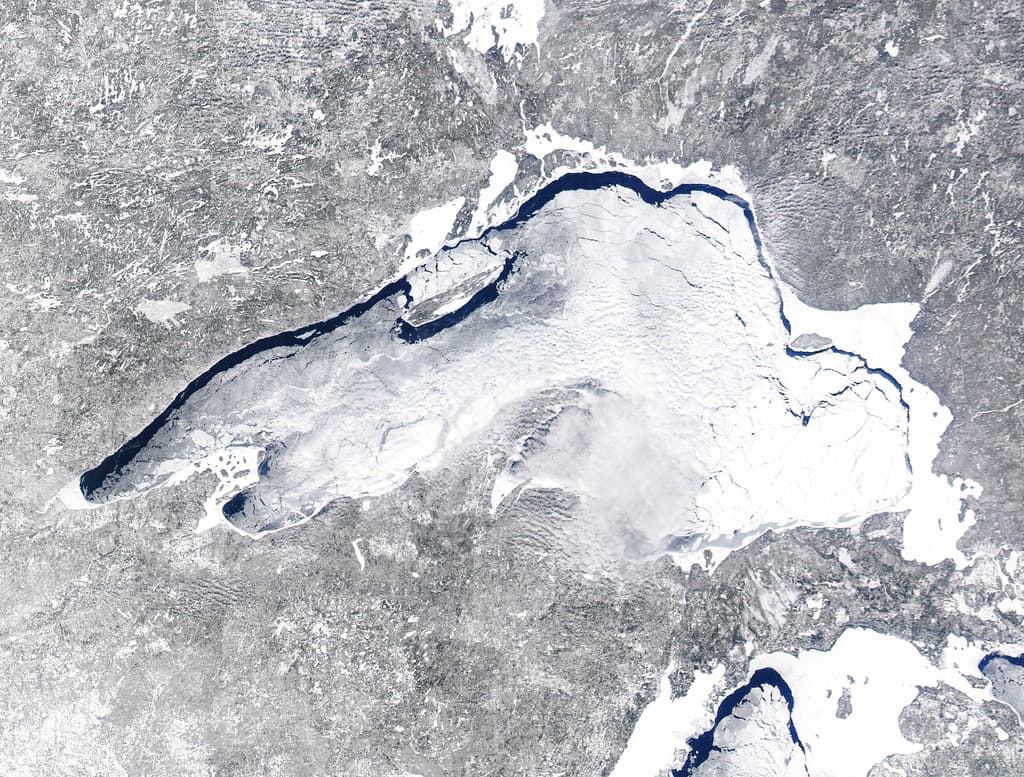 MODIS Satellite Image Lake Superior Ice Cover