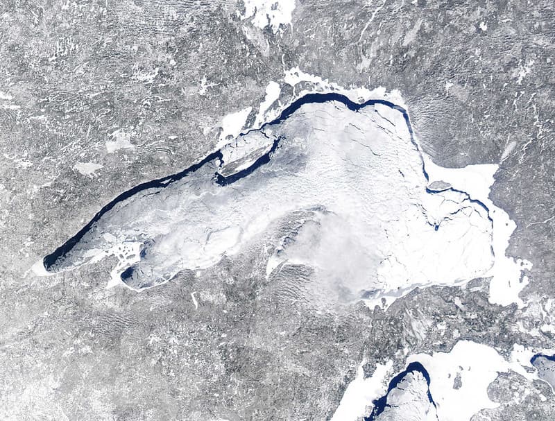 MODIS Satellite Image Lake Superior Ice Cover