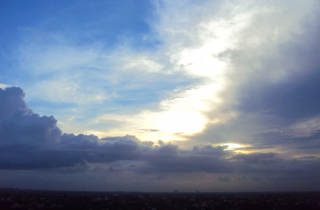 Shadows form as the evening grows