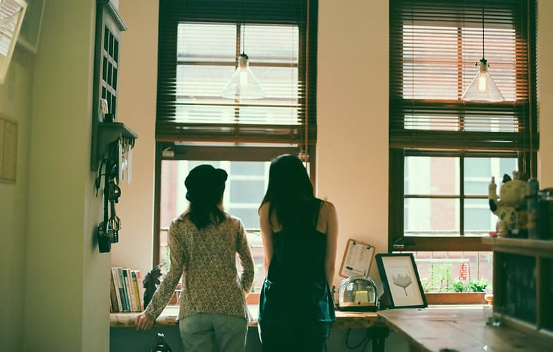 Girls Looking out the Window