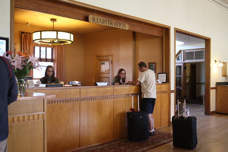 Mammoth Hot Springs Hotel, registration desk