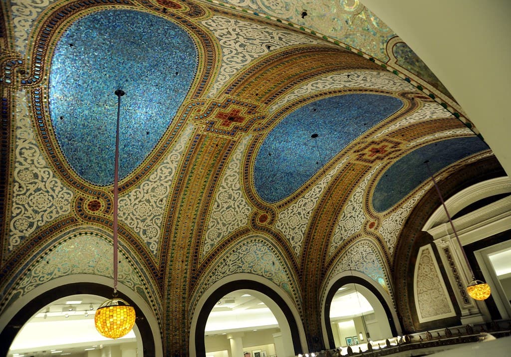 Blue, blueandornate, ceiling