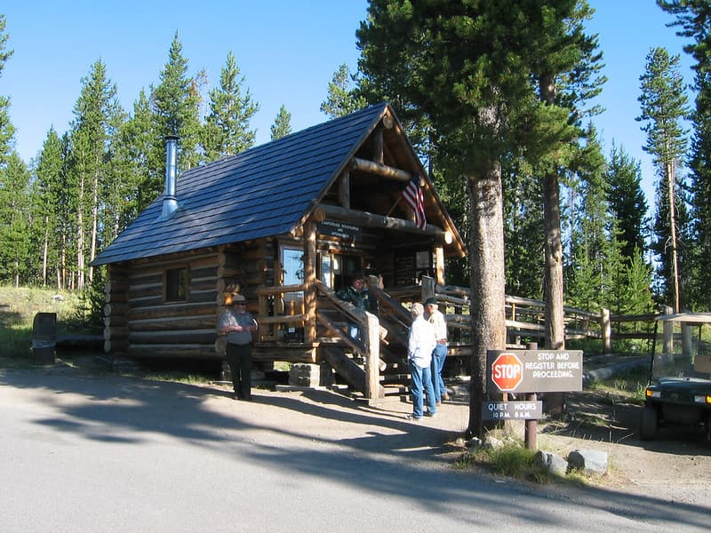 Log Registration Building at Indian Creek Campground
