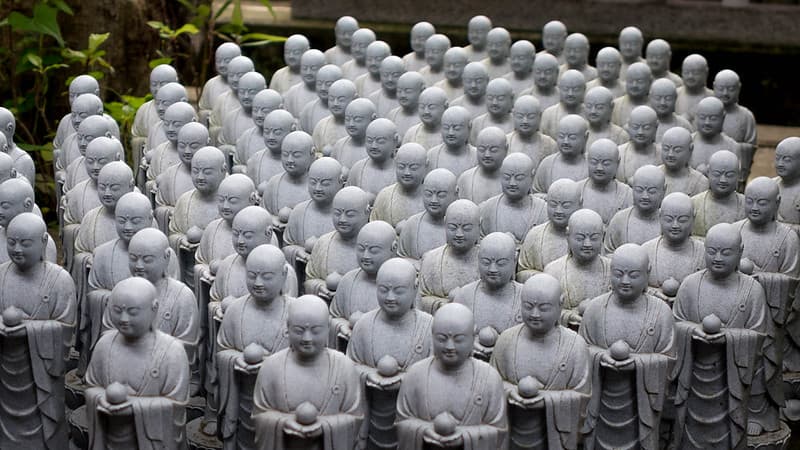 Jizō statues, Hase-dera Temple, Kamakura, Japan