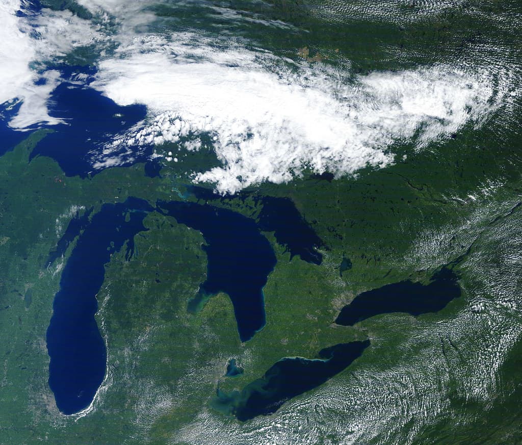 MODIS satellite image of Great Lakes