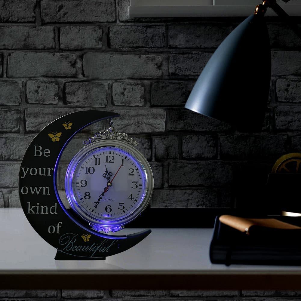 Giftgarden Moon Desk Shelf Clocks LED Gifts for Friends Gift