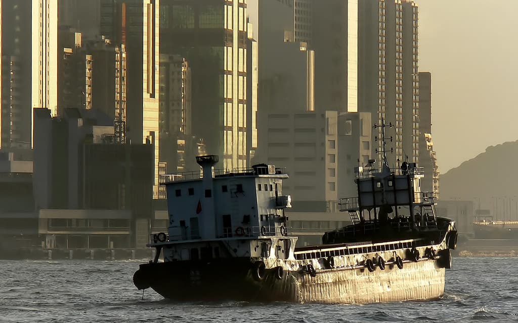 Working on Hong Kong harbour.