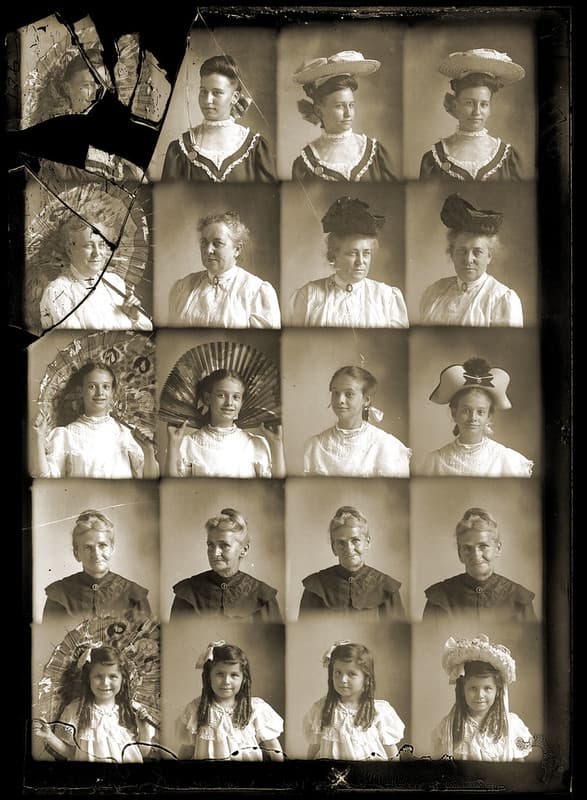 Five sets of portraits of women and girls c1913