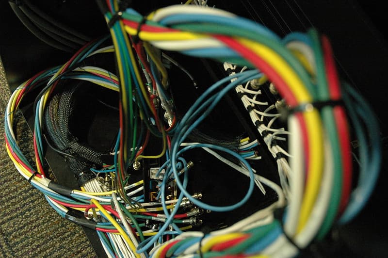 Color wires, switches, computers, Microsoft, Redmond, Washington, USA