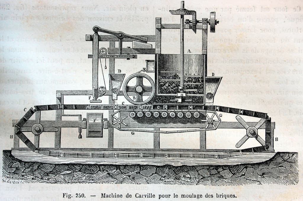 'Machine de Carville pour le moulage des briques'.