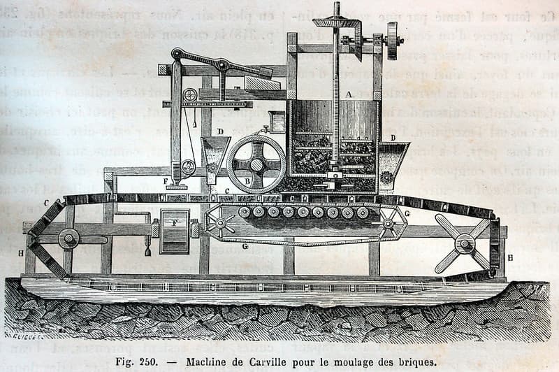 'Machine de Carville pour le moulage des briques'.