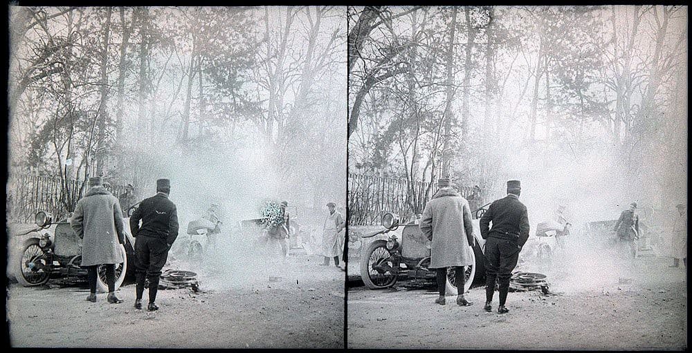 WW1 stereoviews - car crash! (1 of 3)