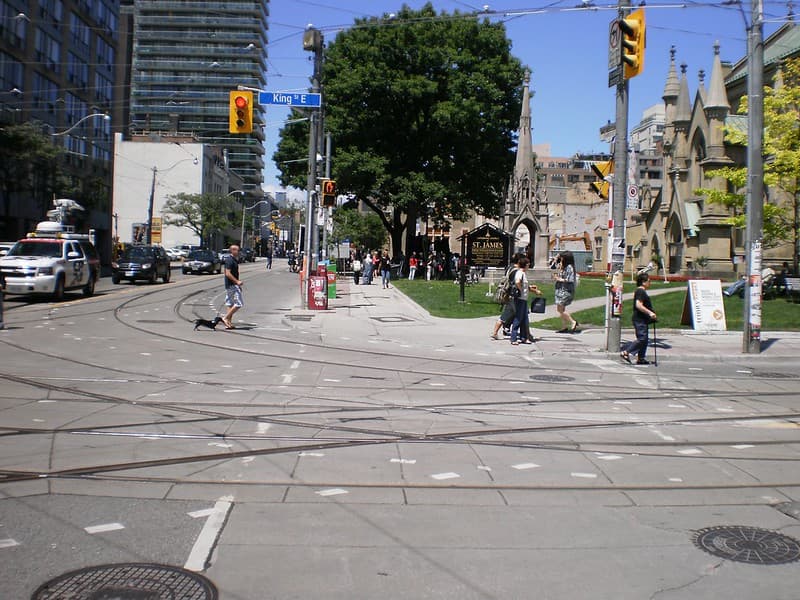 Bicycle cops patrolling Church Street, prior to the G20 -f