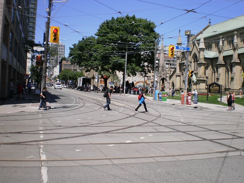 Bicycle cops patrolling Church Street, prior to the G20 -d