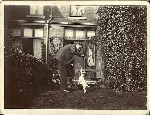 Henry Tomalin and dog, Nottingham c. 1895