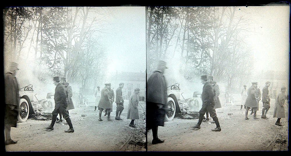 WW1 stereoviews - car crash! (2 of 3)