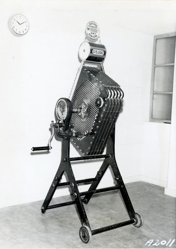 Machine used for drawing Golden Casket, 1967