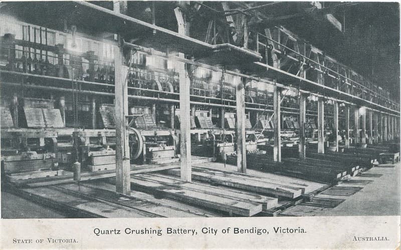 Quartz Crushing Battery in Bendigo, Victoria - 1908