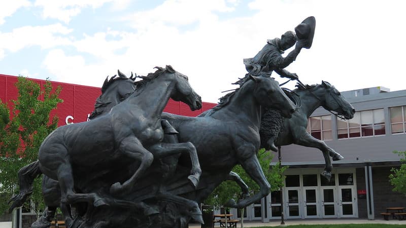 Horses and Cowboy statue