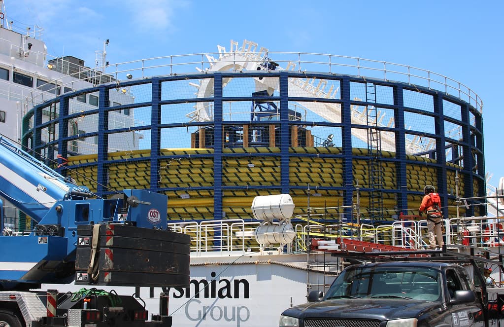 View of the vessel's cable tank.