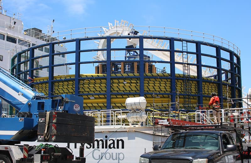 View of the vessel's cable tank.