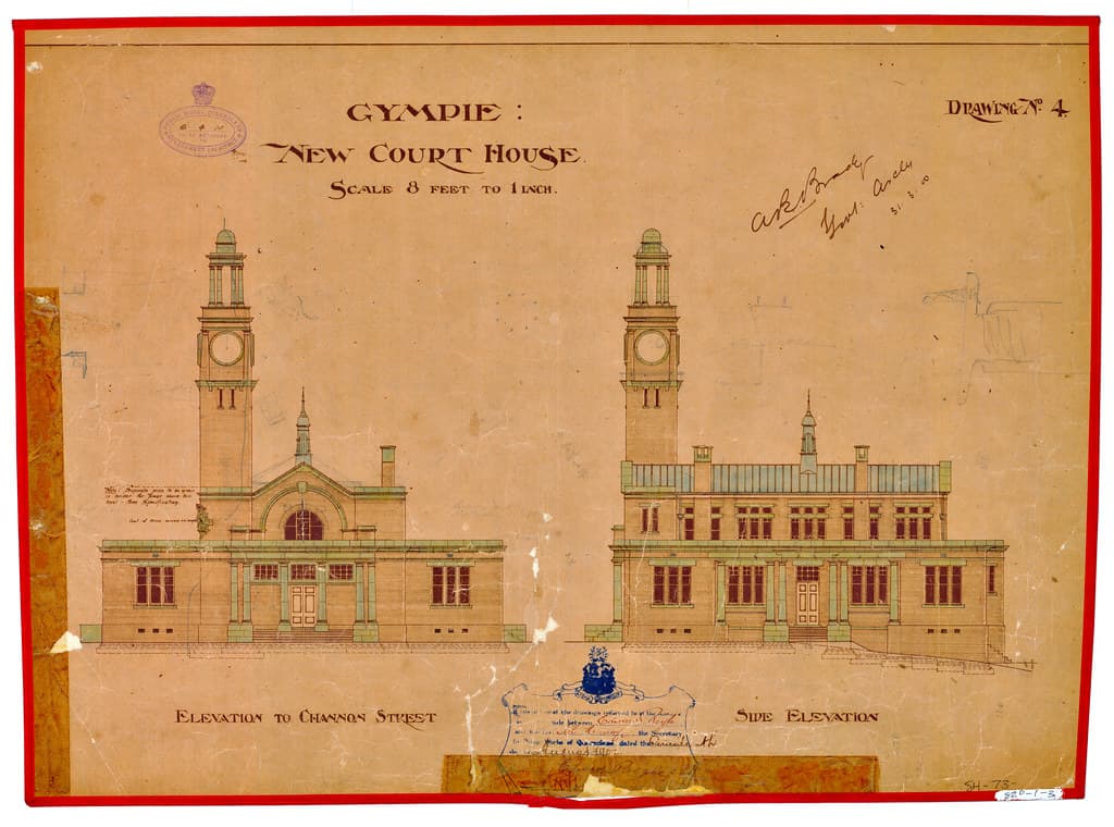 Architecture, courthouse, drawing