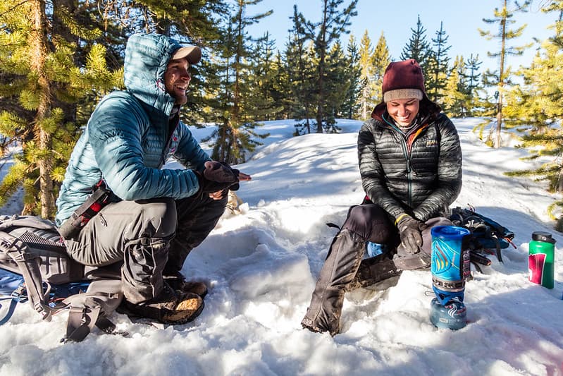 Morning coffee at winter camp