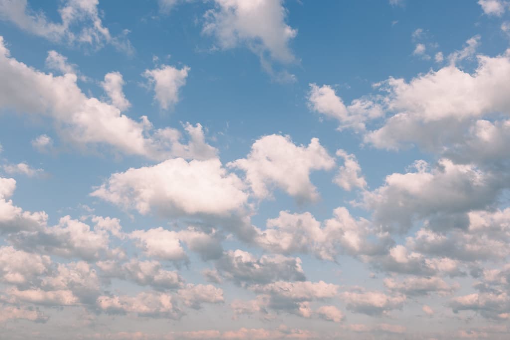 Midday white clouds in the sky