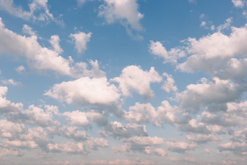 Midday white clouds in the sky