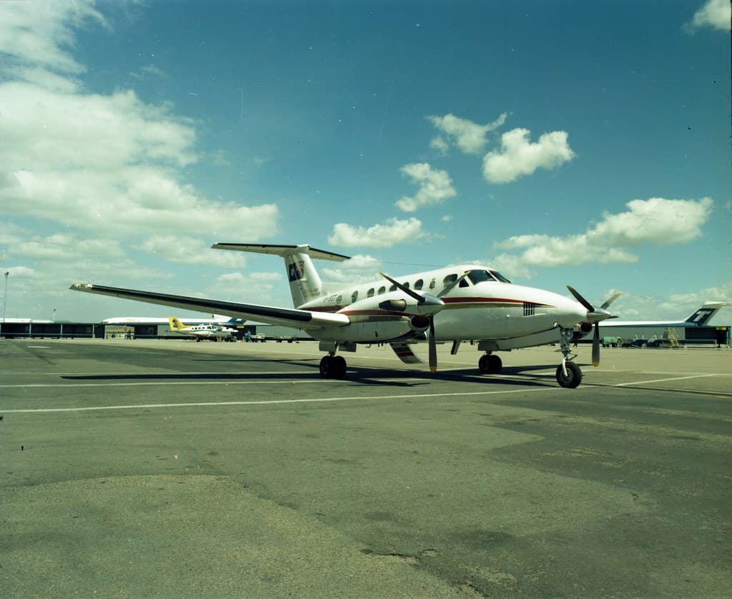 Queensland Government aircraft, Brisbane Airport, Eagle Farm, 1975