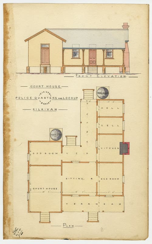 Courthouse, drawing, gympie