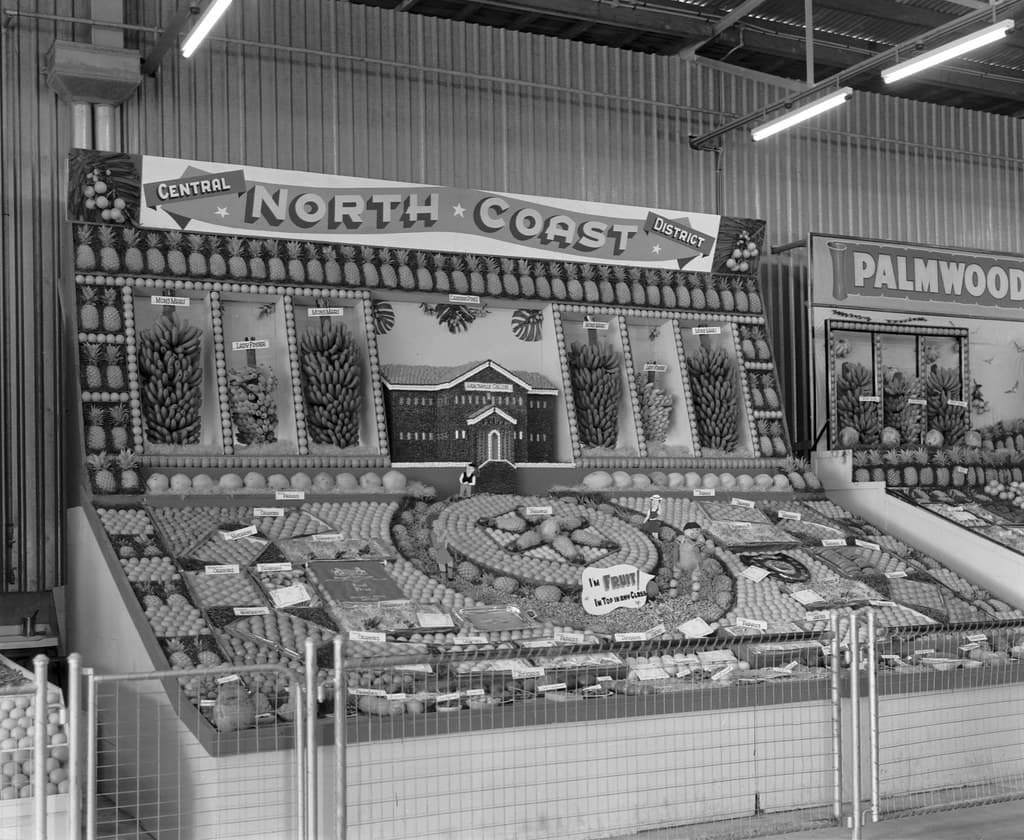 Fruit display, RNA Exhibition, Brisbane, August 1965