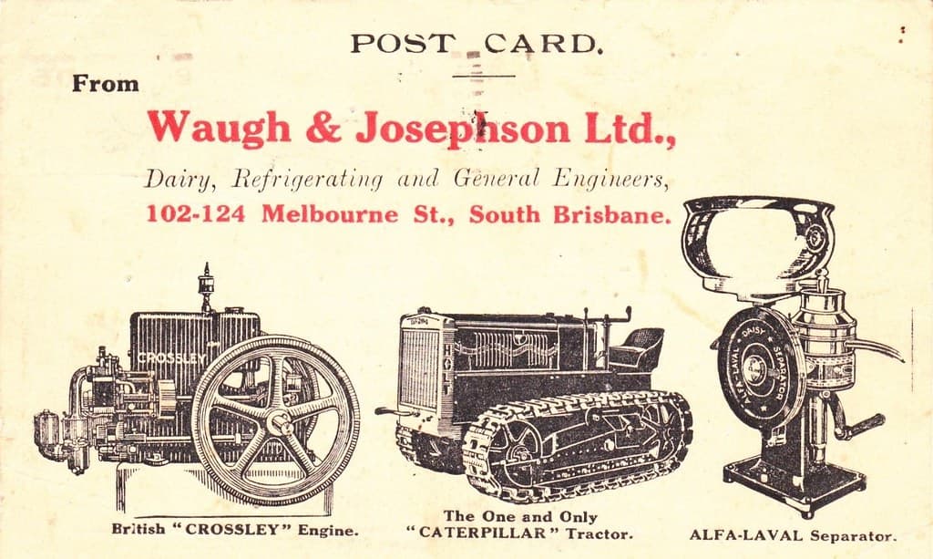 WAUGH & JOSEPHSON LTD MACHINERY ADVERTISEMENT - 1928