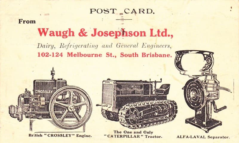 WAUGH & JOSEPHSON LTD MACHINERY ADVERTISEMENT - 1928