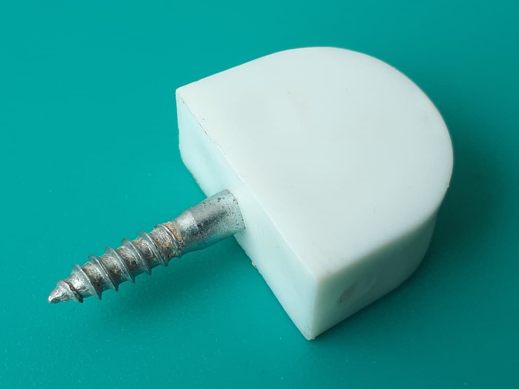 Shelf support screw with white plastic head - 32 x 20 mm - D
