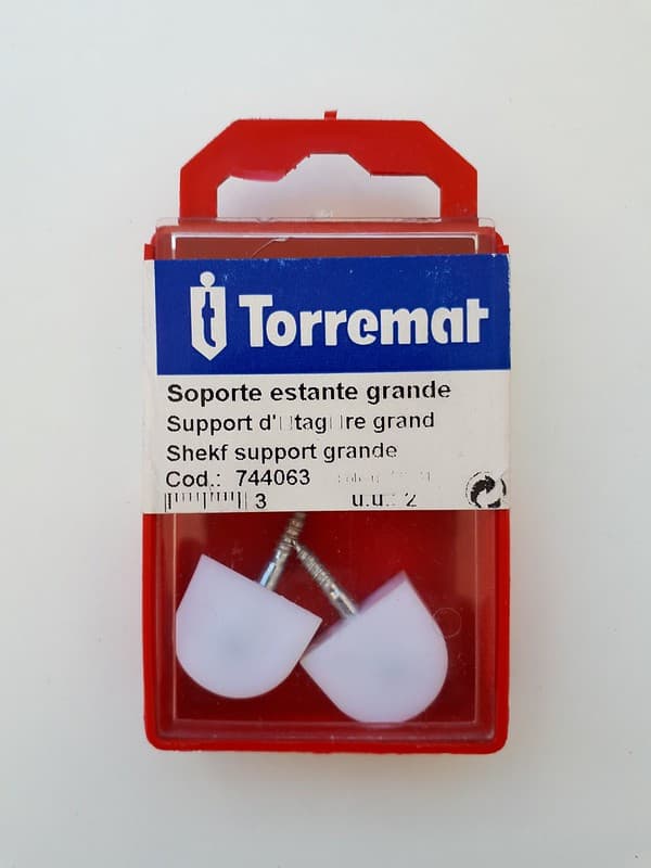 2 x White shelf support flat with wood screw - 0.80 Euro