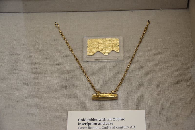 Roman Gold Tablet with Orphic Inscription & Case, 2nd-3rd Century AD