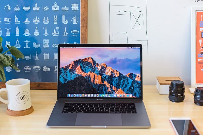 Laptop and coffee cup