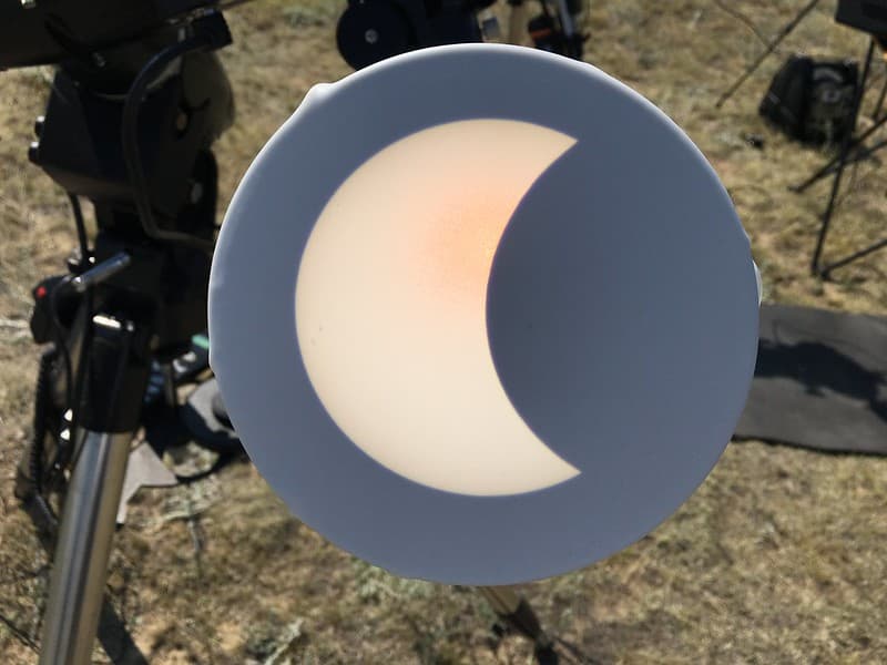 Observing the eclipse via telescope projection.