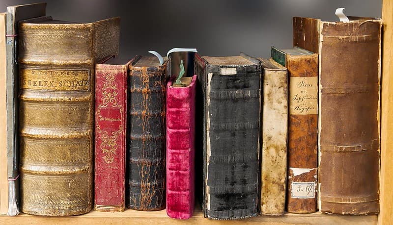 Old books on shelf