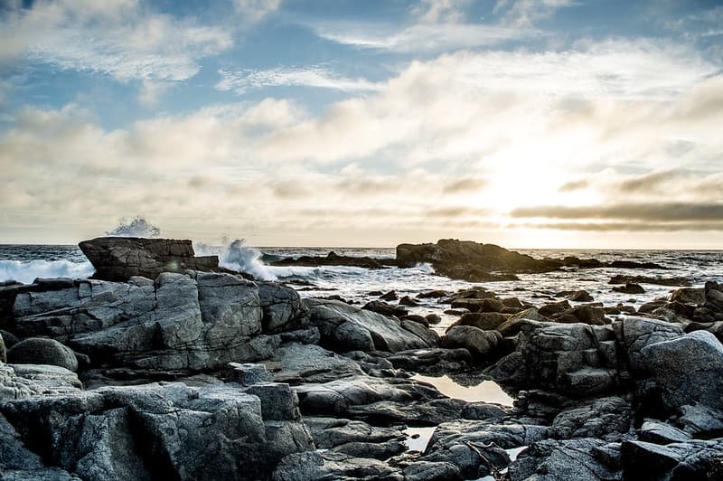 Rocky Beach with Ocean Waves