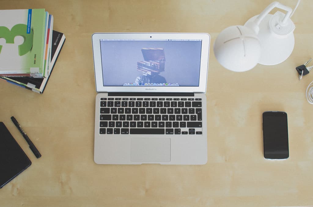 MacBook Air Notebook Computer on Desk