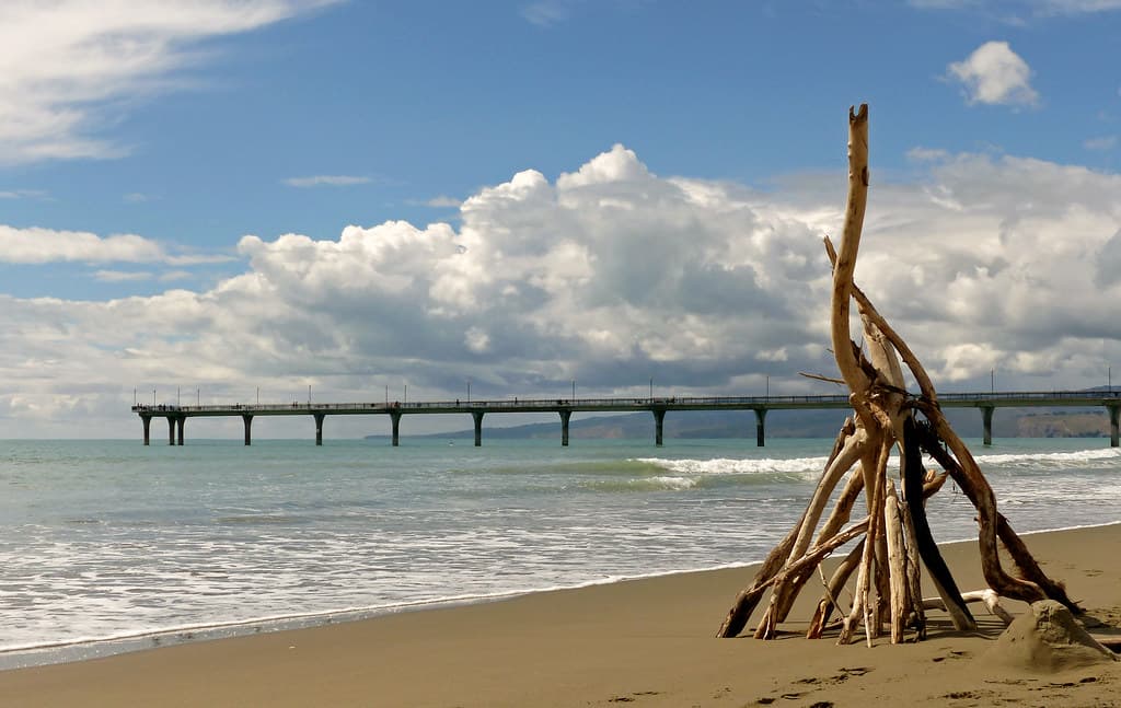 Beach Art.New Brighton Beach. NZ