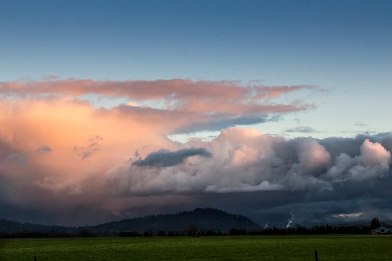 Winter storm clouds, Willamette Valley, Oregon