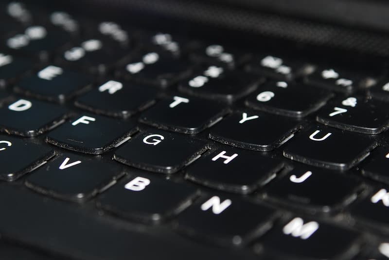 Keyboard in up-close
