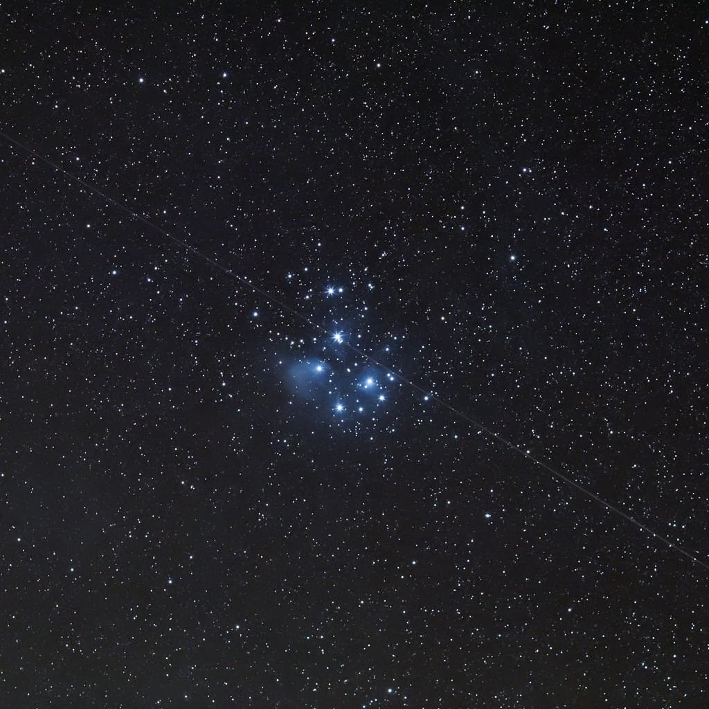Pleiades Cluster and Satellite