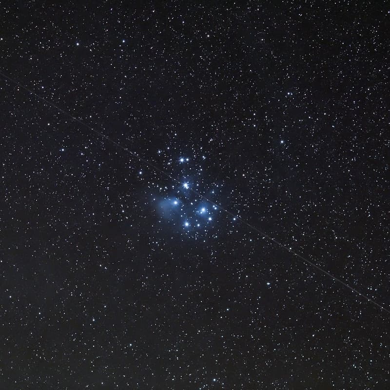 Pleiades Cluster and Satellite