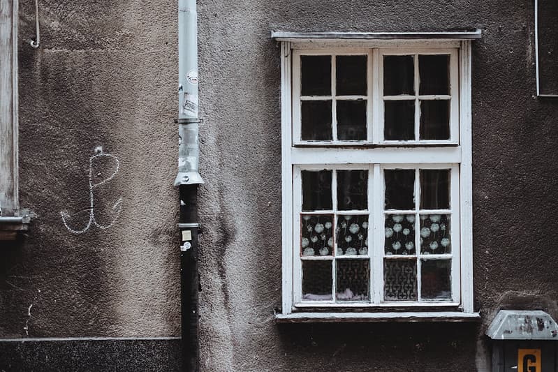 Old Wooden Window in an Old Tenement House